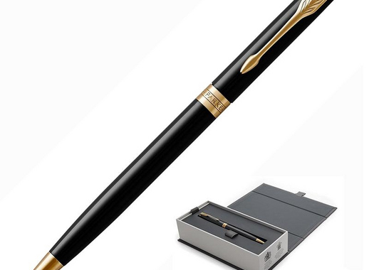 Ручка шариковая Parker Sonnet slim GT цвет чернил черный цвет корпуса черный (артикул производителя 1931498)